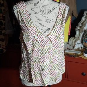 Modcloth Button Up Apple Print Top